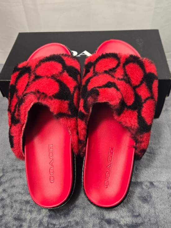 Coach Shoes - Coach Fur Slides with sneaker bottom